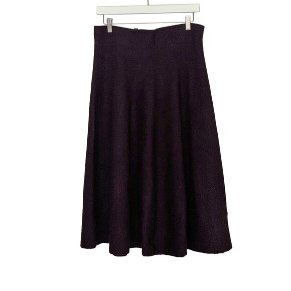 Uniqlo Wine Purple Wool Blend Felted A-Line Midi Skirt - Size L - NWT - Picture 3 of 5